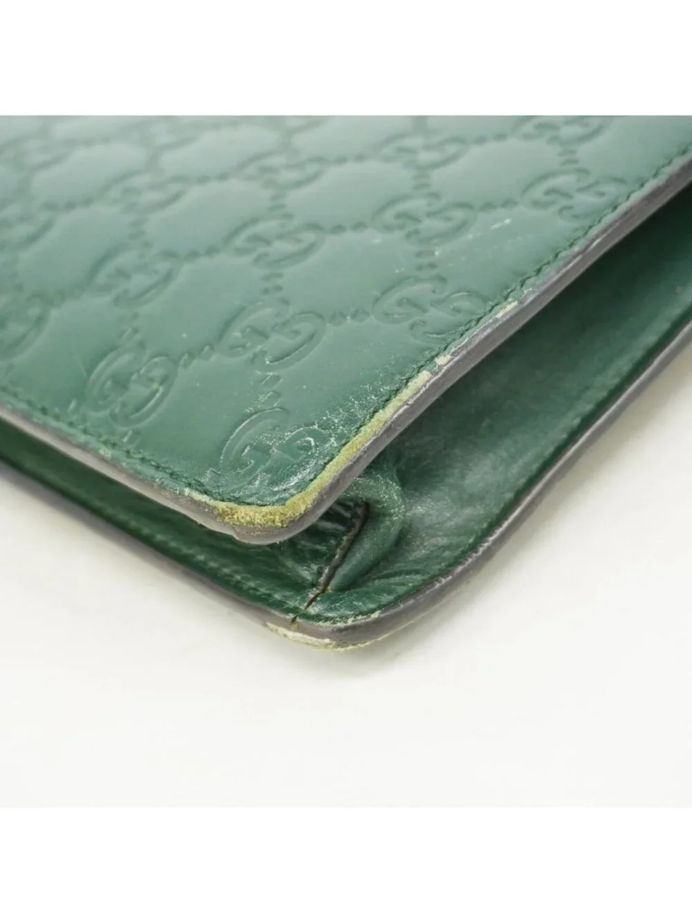 Gucci Shoulder Bag Guccissima Leather Green Silver